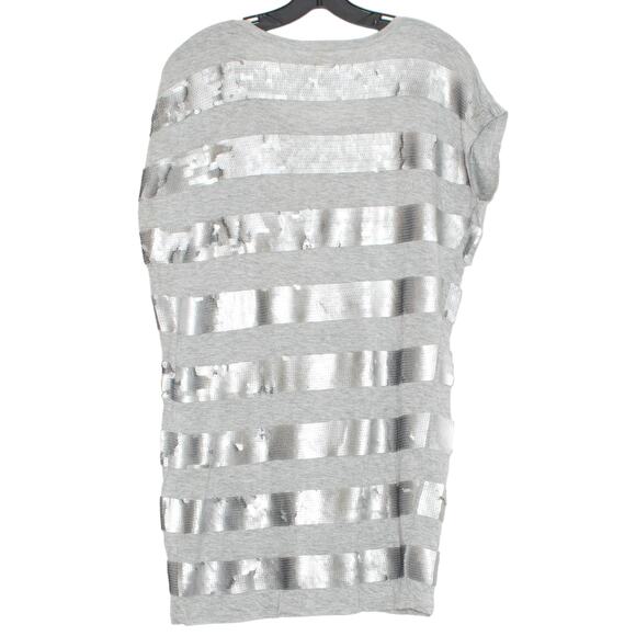 MICHAEL Michael Kors Womens Dress Sequin Stripe Short Sleeve Gray Size Small KQ - Picture 4 of 4